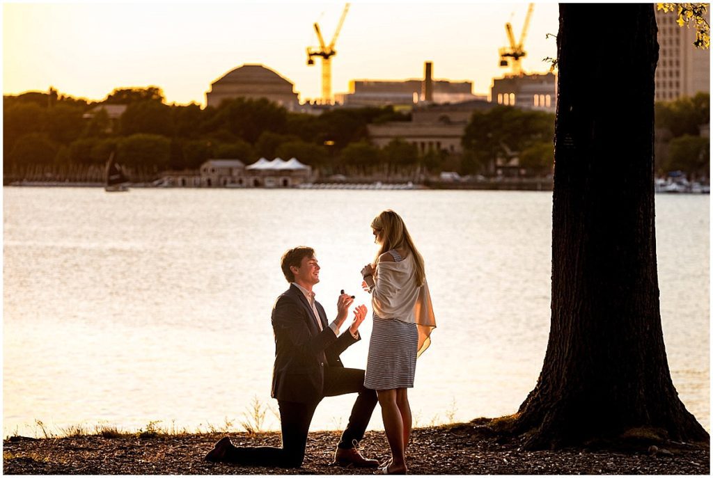 He bent down on one knee to ask for her hand in marriage