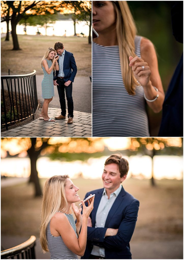 Newly engaged couple engagement photos