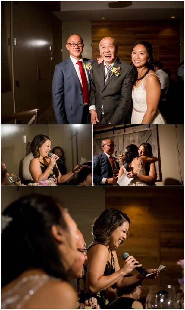 speeches during reception at catalyst restaurant wedding