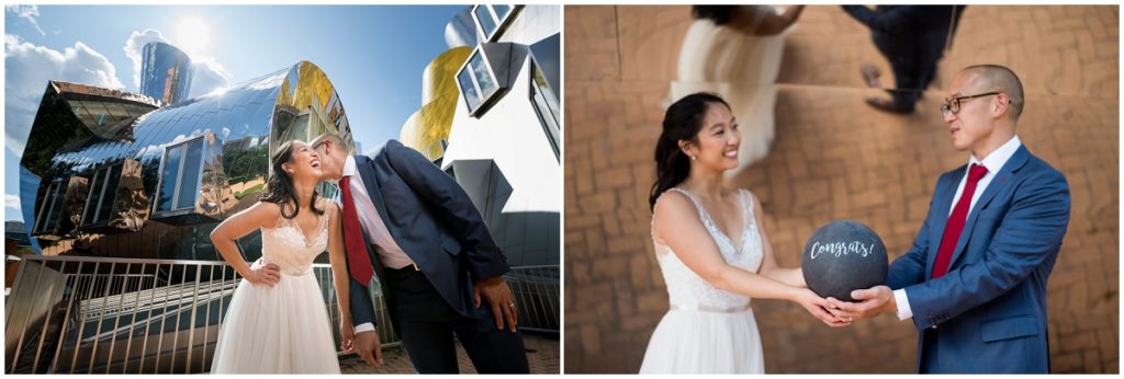 Couple photos during wedding in MIT cambridge, MA
