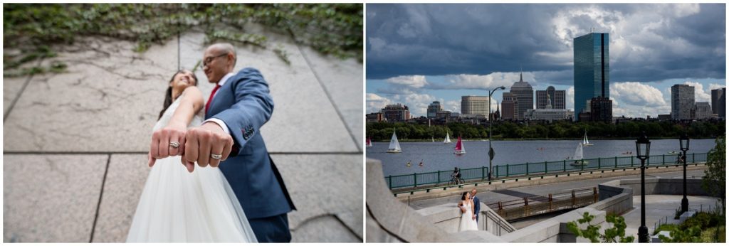 bride and groom urban wedding cambridge boston wedding