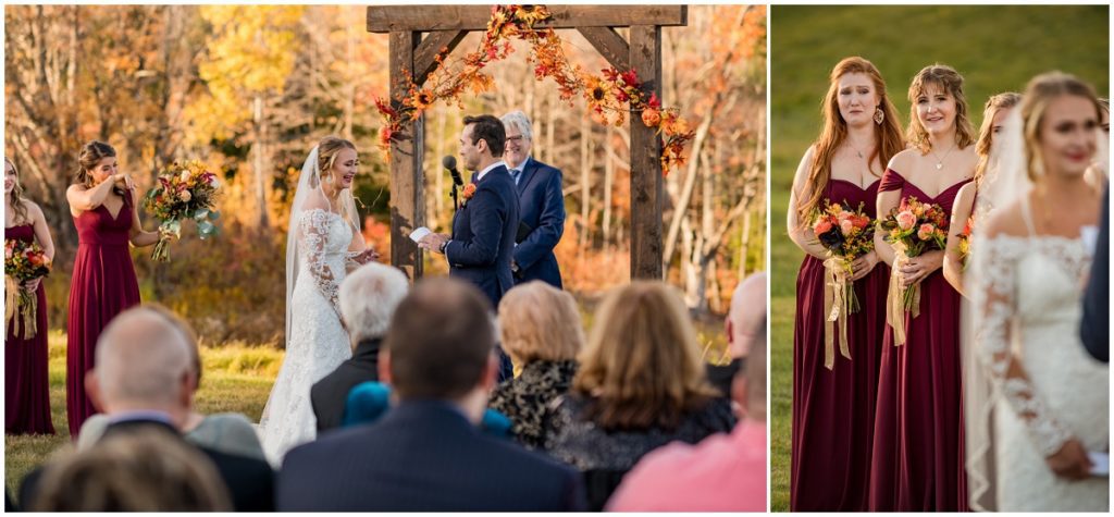 wedding party crying during wedding ceremony