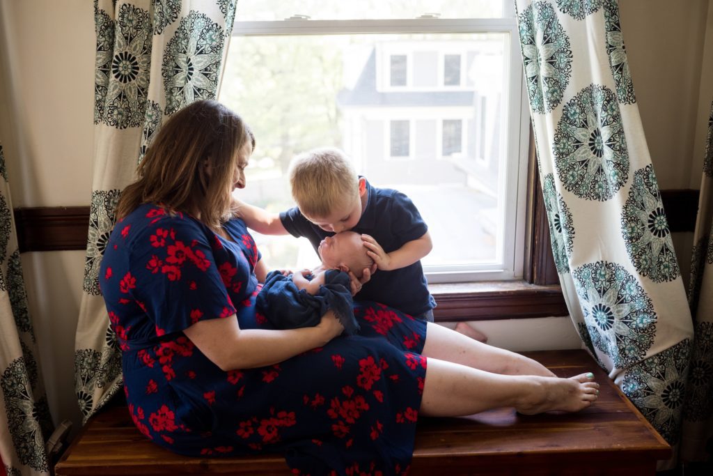 Lifestyle newborn session at home Boston