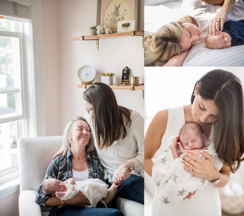 Newborn session at home lifestyle photography Boston