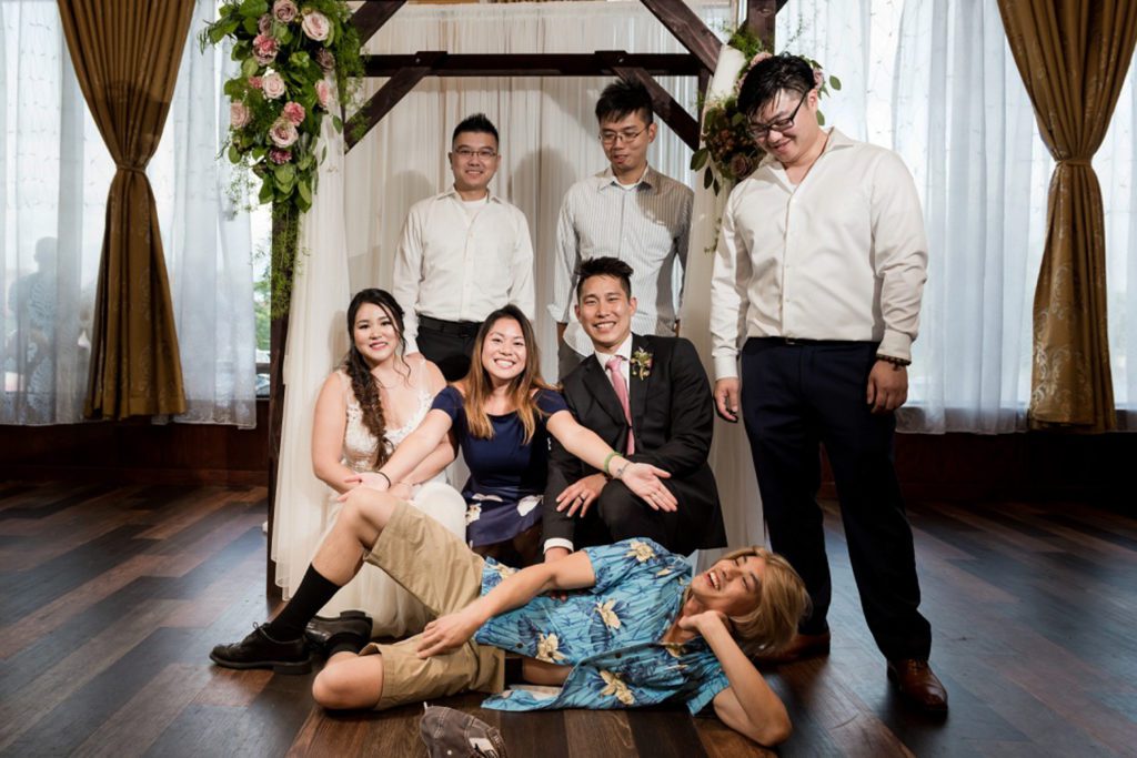 Fun wedding group portraits