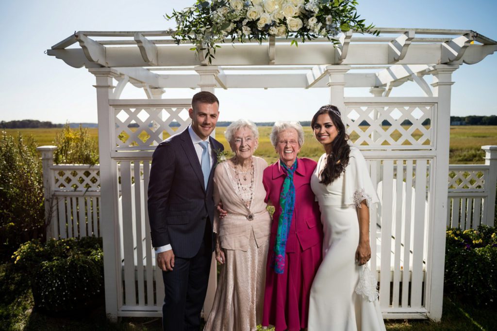 Formal family photos during wedding at ceremony