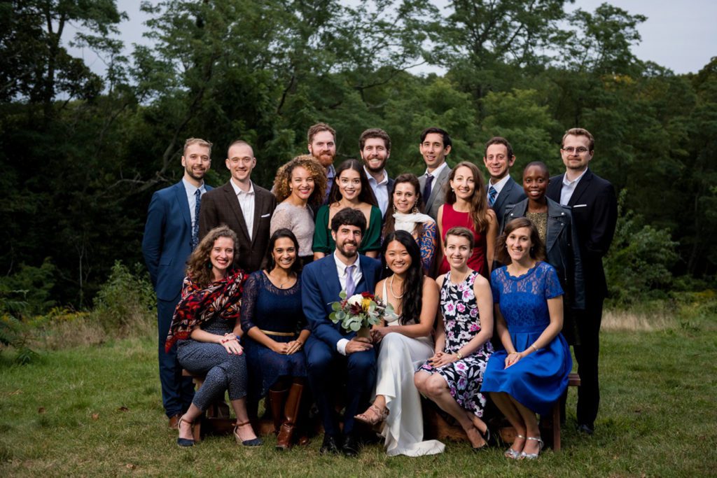 Formal family photos during wedding after ceremony