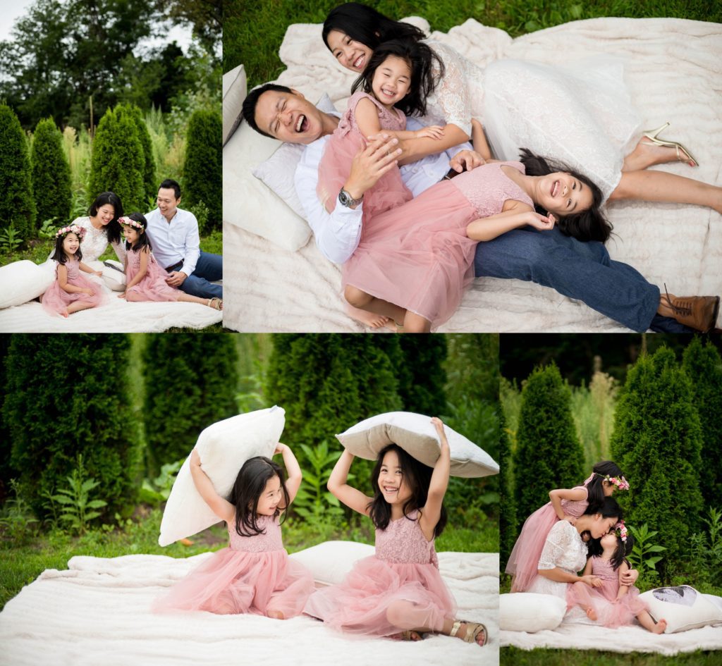 family session at home 2020 pillow fight