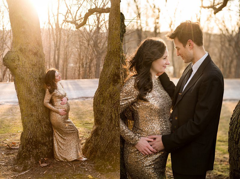 Winter maternity session in Boston