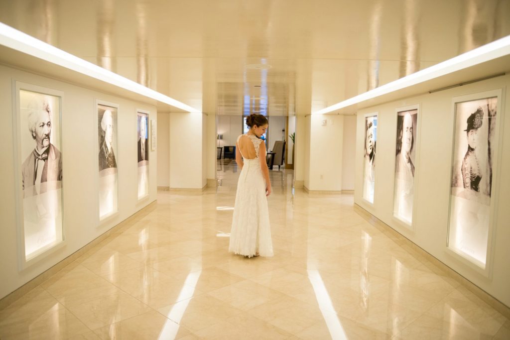 Langham has this cool hallway for a first look during a wedding I think!
