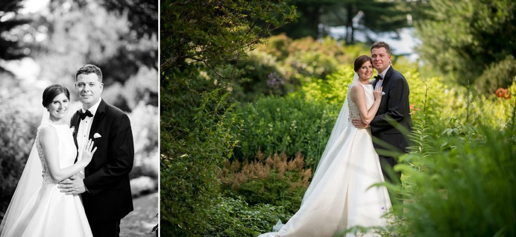 Couple portraits in the garden at the Estate at Moraine Farm