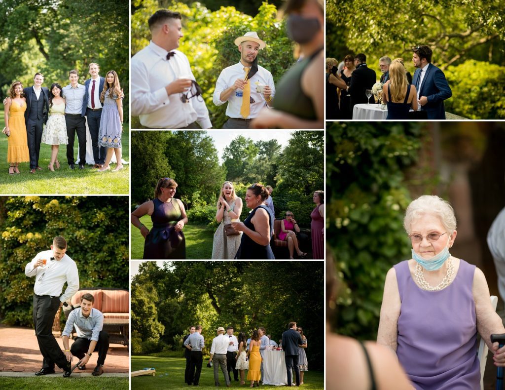 Cocktail hour at the estate at Moraine Farm Wedding