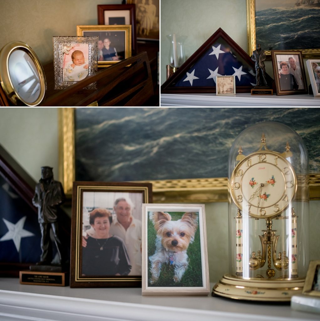 Details in the home during bridal prep at parents' home