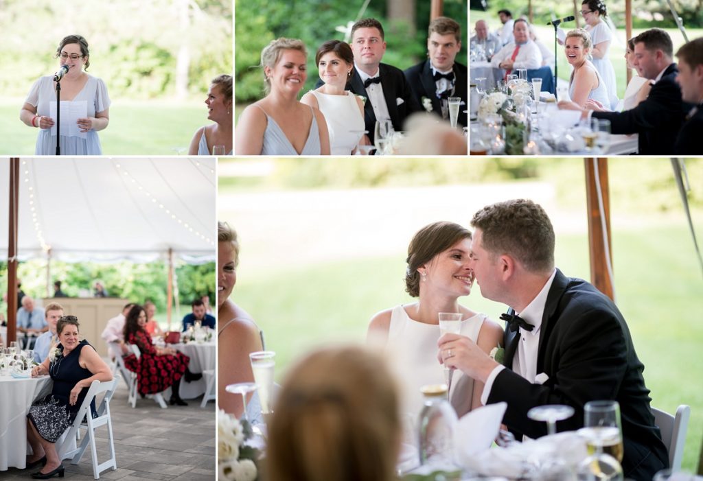 Toasts and speeches at wedding reception