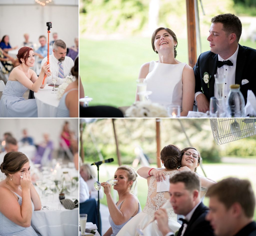 Toasts and speeches at wedding reception