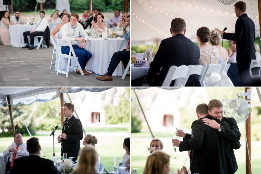 greeting guests at wedding and speeches