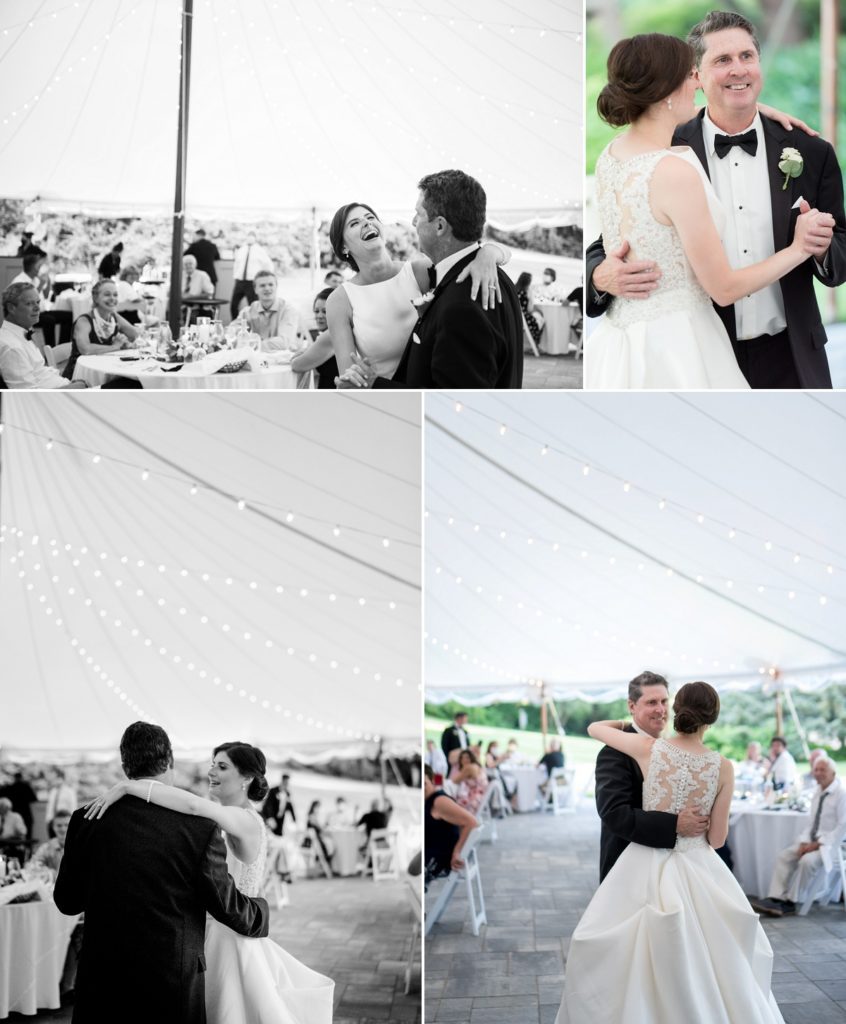 Dance with father and daughter at reception | The Estate at Moraine Farm