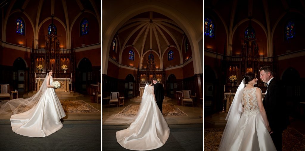 Couple portraits at the church in Marblehead, MA