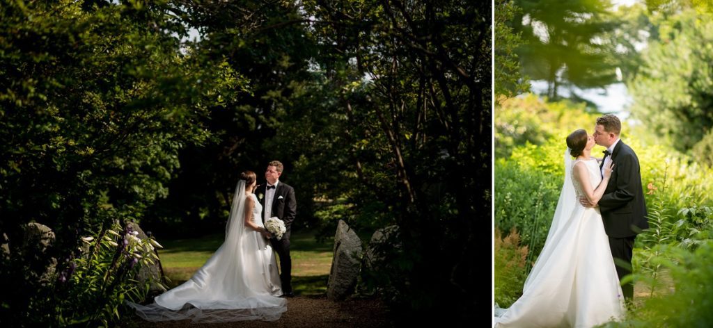 Couple portraits in the garden at the Estate at Moraine Farm