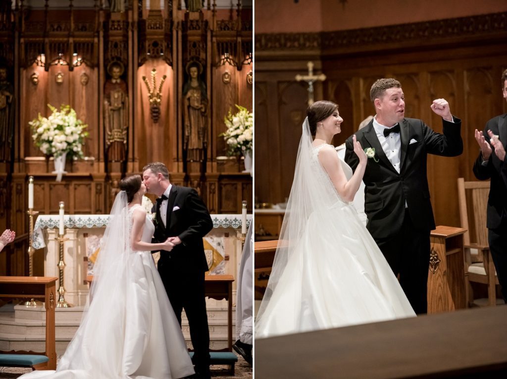 Bride and Groom kissing. I do!