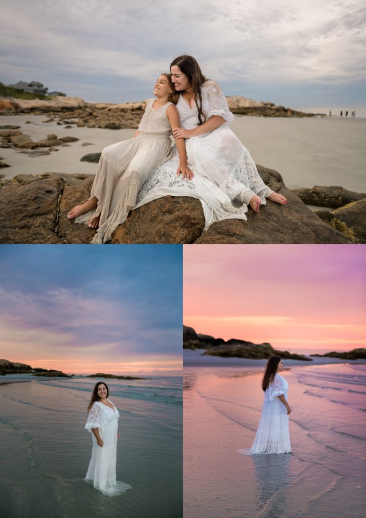 Gown used for a beach session in Massachusetts at Wingaersheek beach