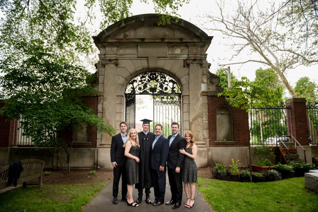 Family pictures on graduation day at Harvard