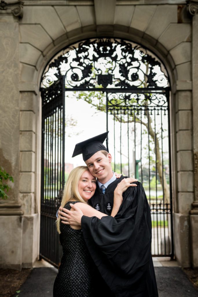 Mom and son on graduation day