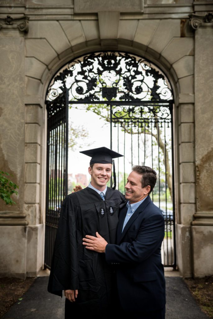 Grad with his dad on graduation day