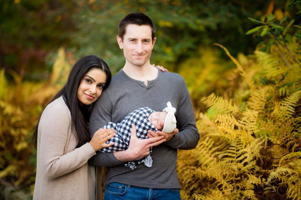 Newborn session outdoors