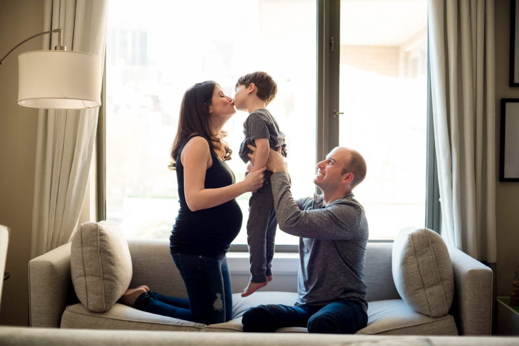 at home maternity and newborn session in Beacon Hill