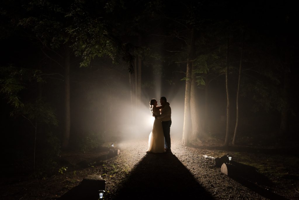 Foggy misty wedding photo