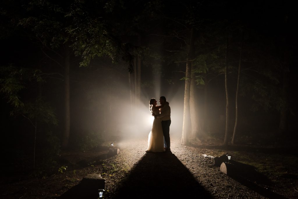 Foggy misty wedding photo