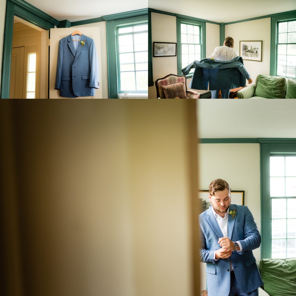 Groom prepping for his wedding day