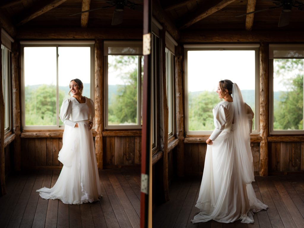 Gorgeous bride in her vintage-styled gown