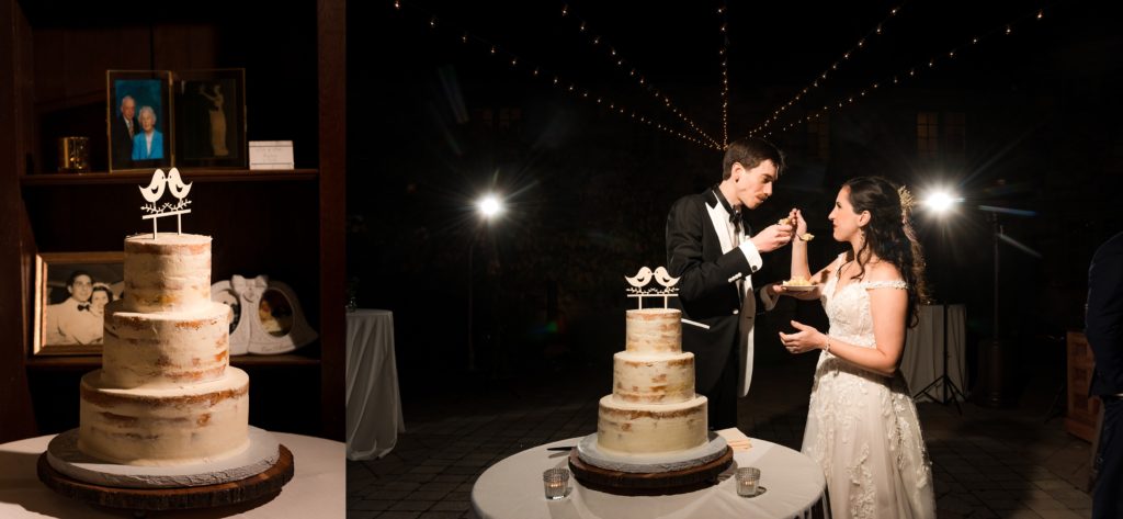 Cake cutting at Willowdale Estate Wedding Venue