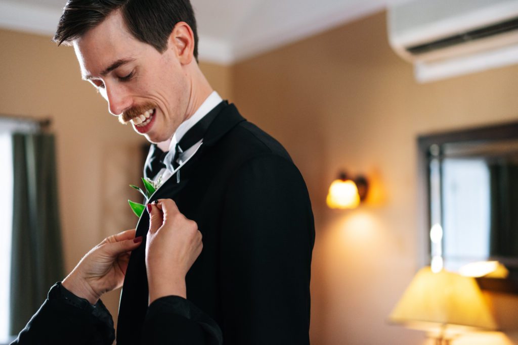 Groom prep photos