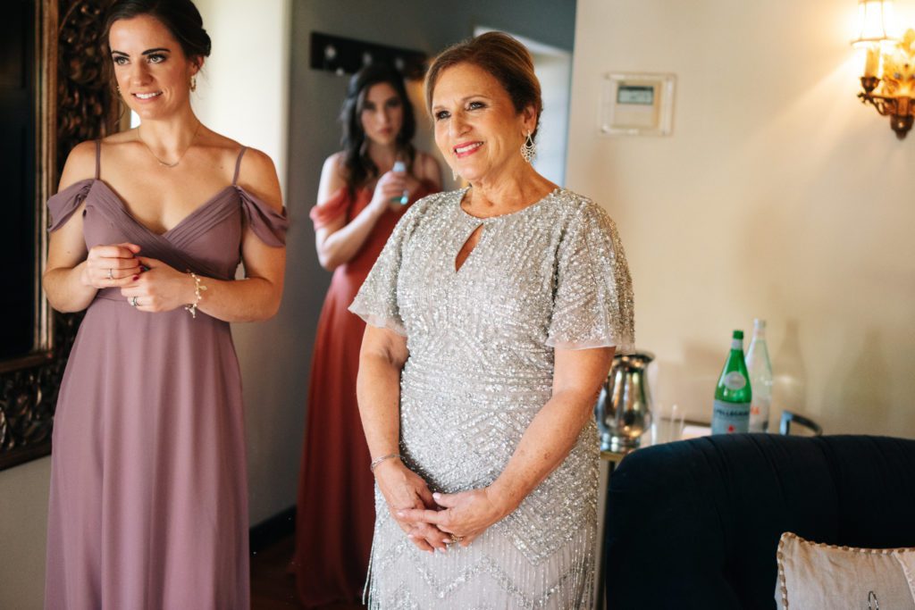 Mother of the bride looking at her daughter