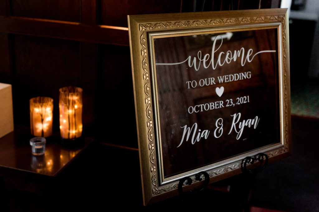 Welcome sign for wedding in Topsfield
