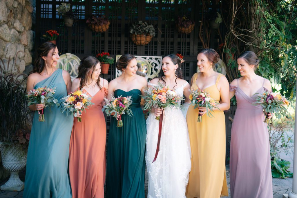 Bride and her bridesmaids at Willowdale Estates