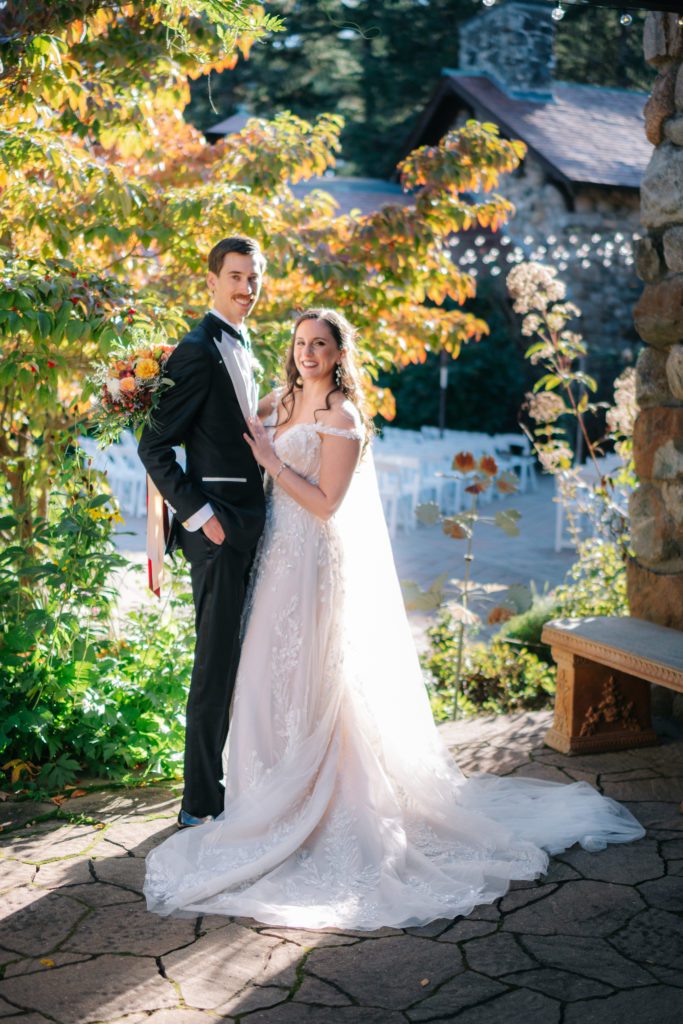 Classic portrait of bride and groom