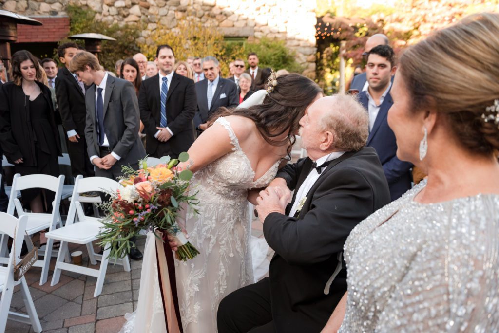 Bride on the aisle at Willowdale Estate