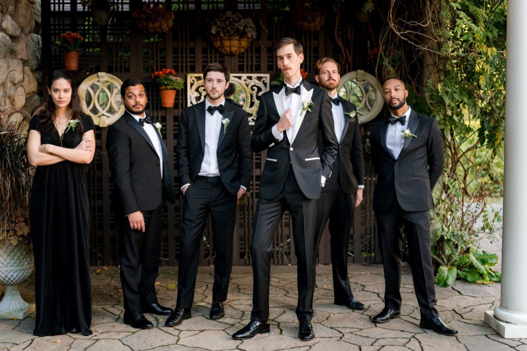 Groom party wedding portraits