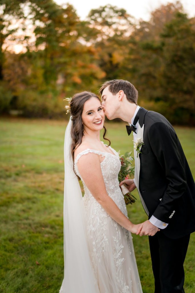 Couple photos after their fall wedding 