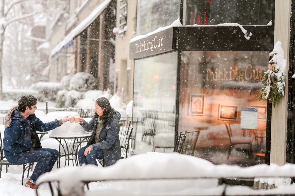 snow day engagement session