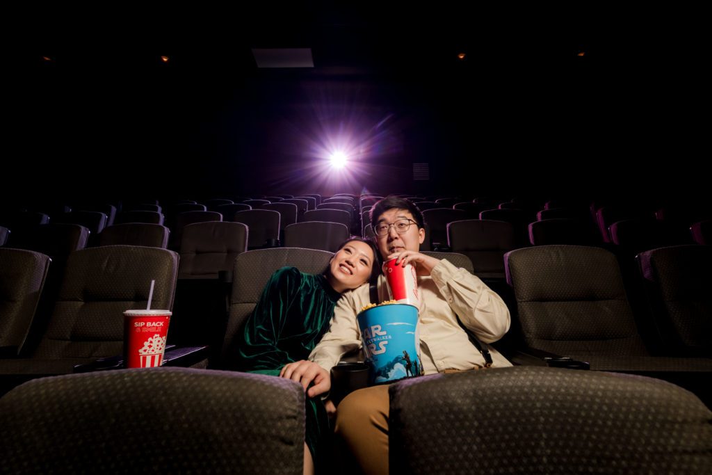 Boston Engagement Session in a theatre inspo