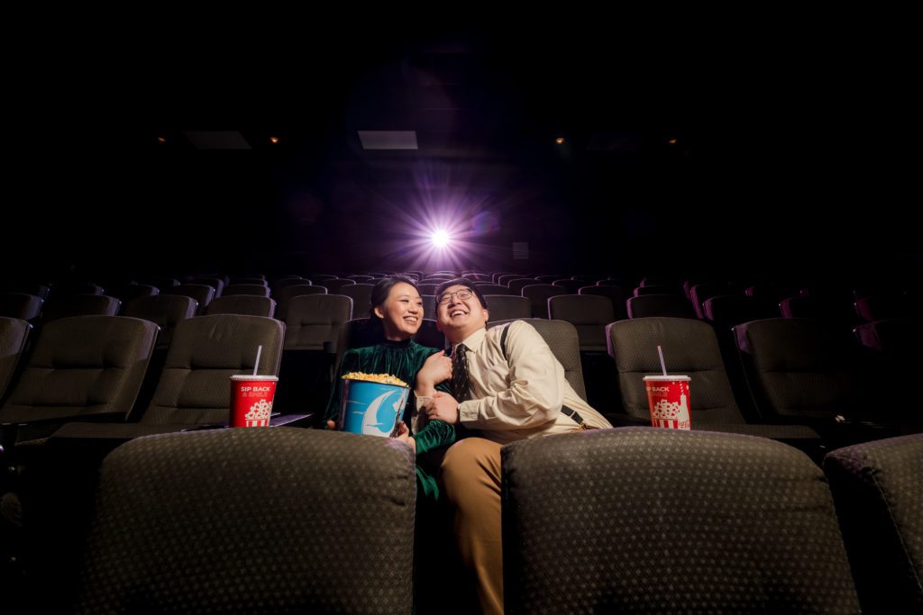 Boston Engagement Session in a theatre inspo