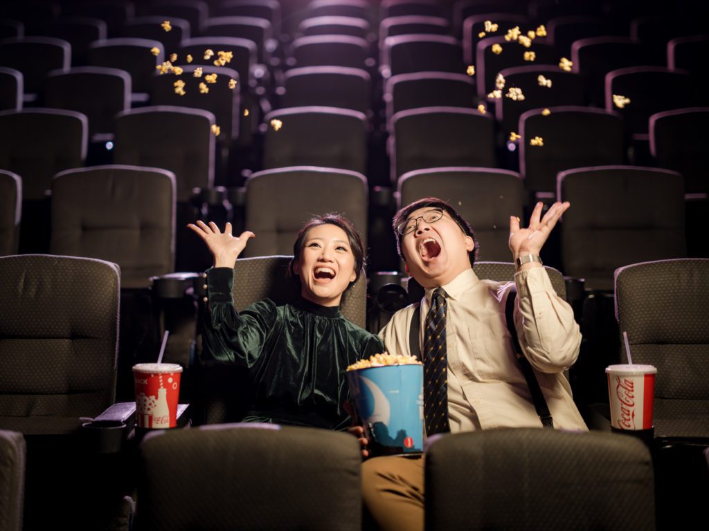 Boston Engagement Session in a theatre